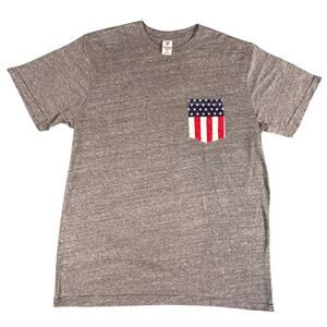 University of Massachusetts Minutemen American Flag TShirt Men L USA Made Venley